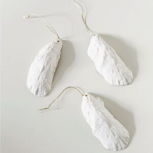 Porcelain Oyster Shell Ornament (set of 3) - Element Clay Studio